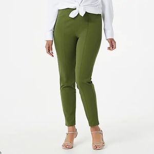 Isaac Mizrahl straight black pants elastic waist